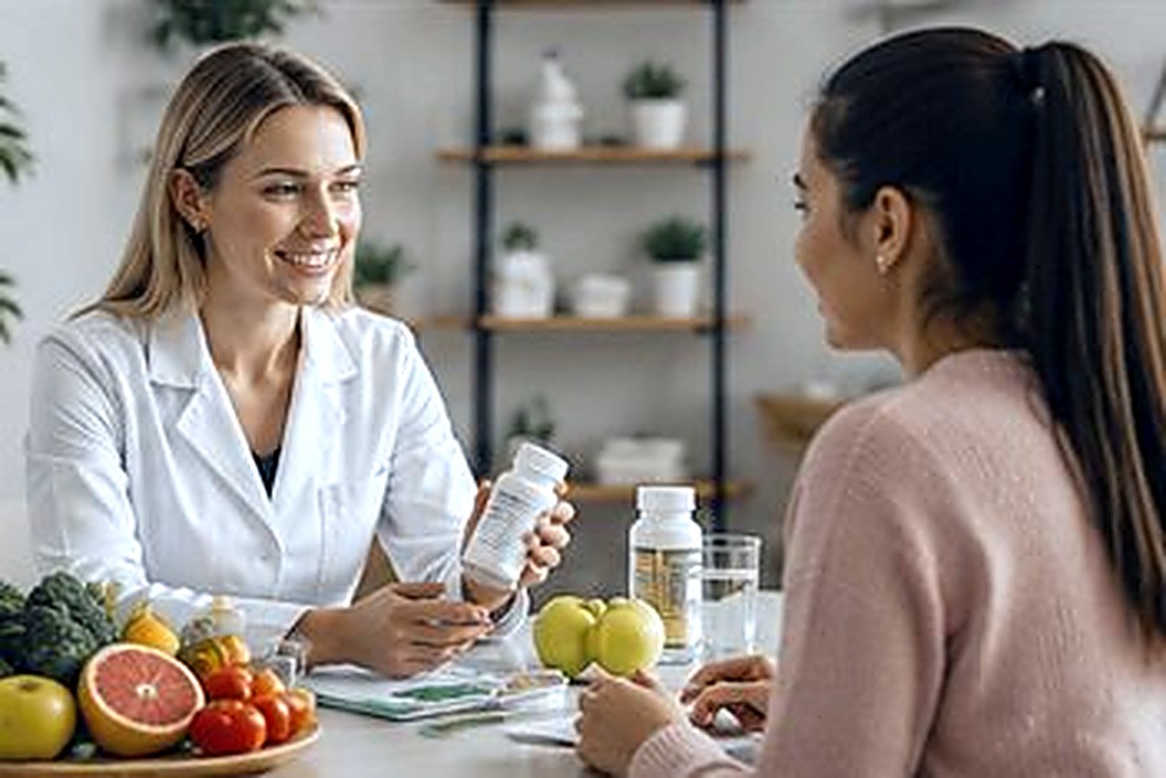 Pharmacist explaining results to a patient
