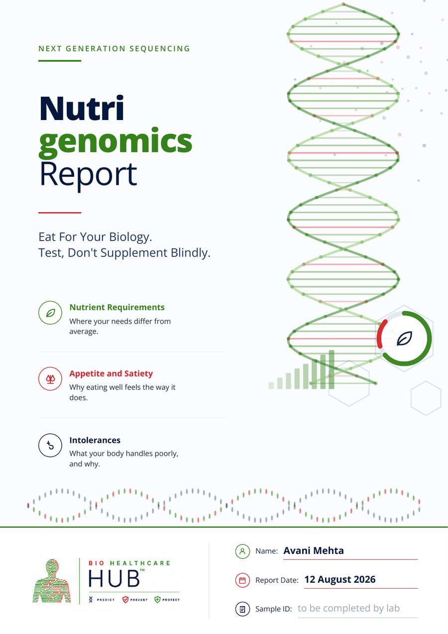 Sample nutrigenomics report cover